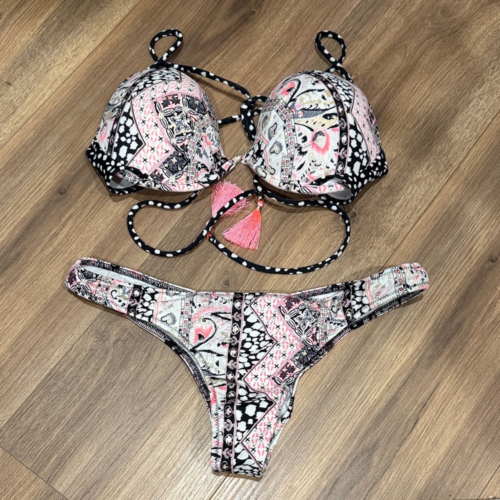Victoria's Secret Pink and Black Bikini
